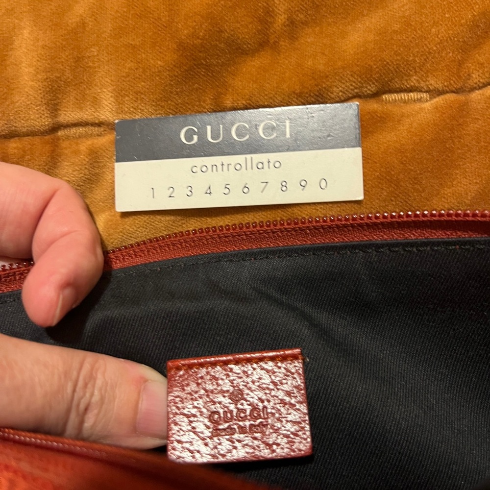 Gucci GG Red Monogram pouch / makeup bag - Picture 4 of 6